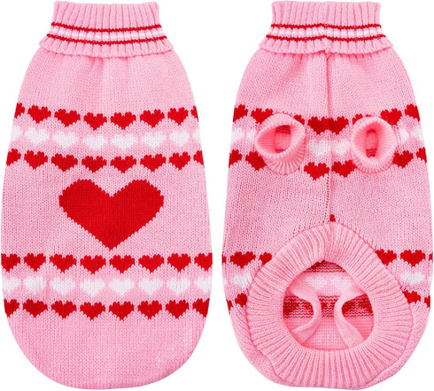 Dog Sweater Turtleneck Winter Coat Apparel - Warm Knitted Holiday Clothes for Cat and Puppy (Medium)