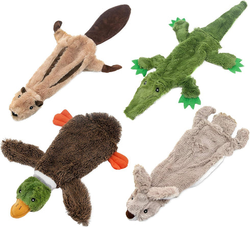 Best Pet Supplies 2-in-1 Stuffless Squeaky Dog Toys, Soft Durable Fabric for Small, Medium, Large Pets, Holds Plastic