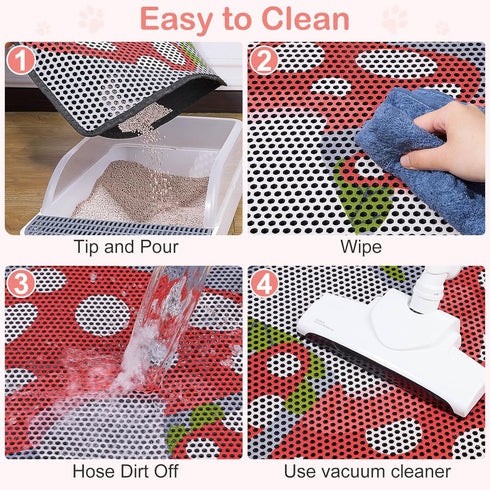Bienbee Cat Litter Mat, 30"x24" - Double Layer Litter Trapping Mat, Reduces Tracking and Keeps Floors Clean