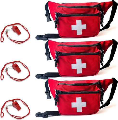 ASA TECHMED 3 Pack Lifeguard Fanny Pack With Whistle Lanyard - Baywatch