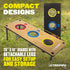 2-in-1 3-Hole Triumph Bag Toss & Washer Toss Combo Game Compact Dual-Play Boards with Built-in Scoring, Bean Bags