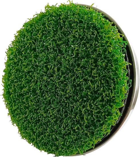 Golf Hole Cup for Backyard Practice Putting Green, Simulated Lawn and Metal Base (2 Pieces)