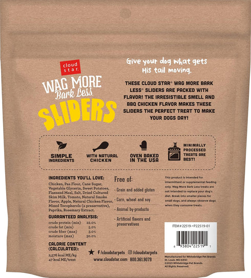 Cloud Star Wag More Bark Less Sliders Dog Treats, BBQ Chicken 8 oz. Bag