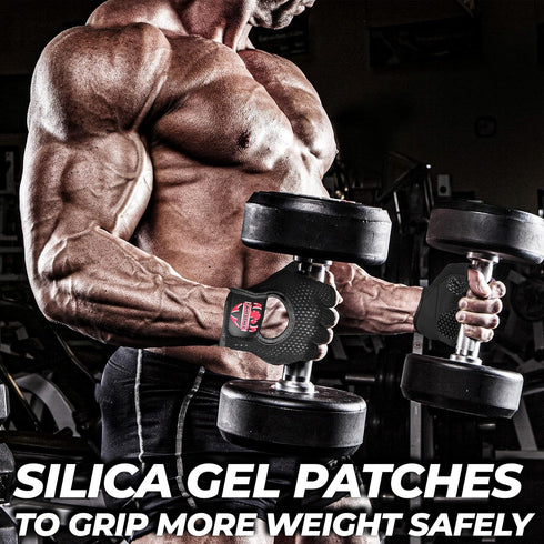 FIGHTSENSE Weight Lifting Gloves with Full Palm Protection, Workout Gloves for Men Women, Breathable Exercise Gym