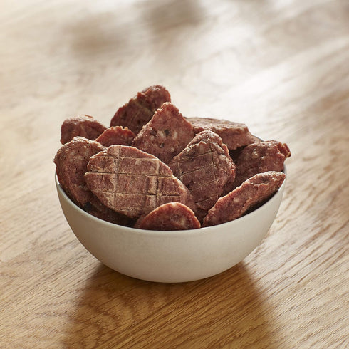 100% 3 Oz. Milo's Kitchen Home-Style Dog Treats Real Beef Sausage Slices With Rice