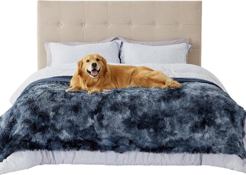 Bedsure Waterproof Dog Blankets for Large Dogs, Calming Cat Blanket for Bed Couch Protector, Washable, 60"x80", Tie-dye