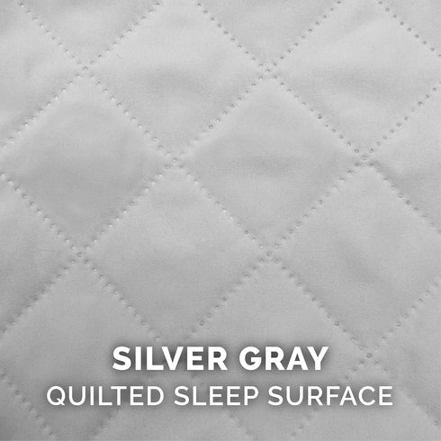 Furhaven Cooling Gel Dog Bed for Medium/Small Dogs - Removable Bolsters & Washable Cover, Up to 35 lbs, Silver Gray