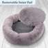 PETMAKER Donut Dog Bed - Medium Pet Bed with Removable Washable Cover and Anti-Slip Bottom (Gray)