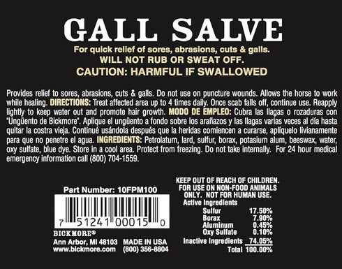 Gall Salve Wound Cream for Horses, 5 oz, Quick Relief of Sores, Abrasions, Cuts, and Galls