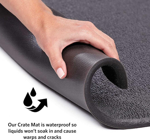 MidWest Homes for Pets MAT42 Cushioned Dog Crate Mat, Large, Black