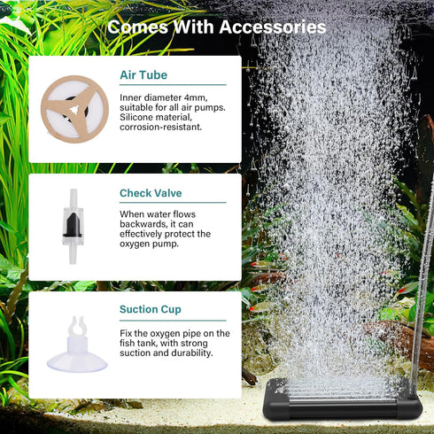 hygger Non-Clogging Fish Tank Bubbler, Aquarium Air Stone with Special EVA Material for Hydroponics