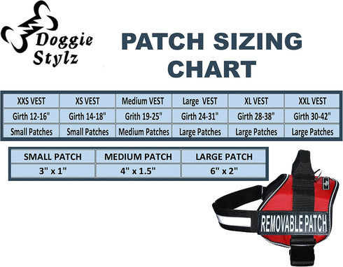 Doggie Stylz Set of 2 Reflective Blind Dog Removable Patches, Durable and Interchangeable for Harnesses & Vests.