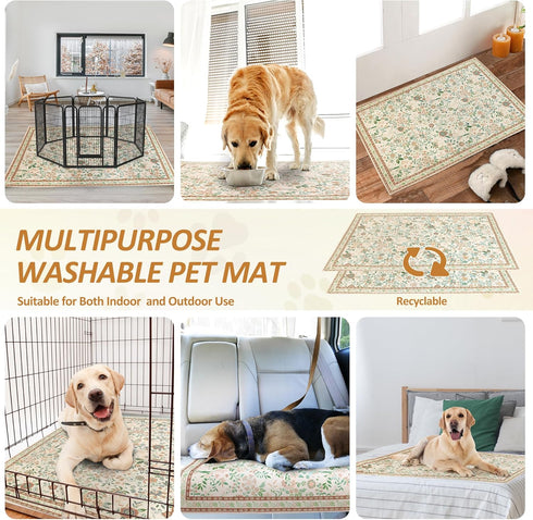 2 Pack Crate,36"X36" Washable Pee Pads for Dogs, Super Absorbent Reusable Puppy Pads with Colorful Flowers Patterns