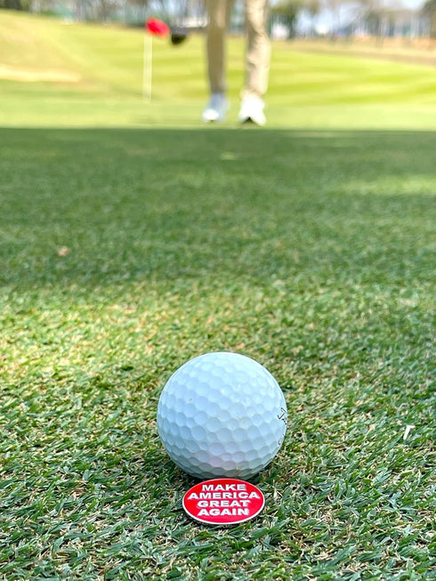 wolph American Golf Ball Marker - Magnetic Hat Clip, Funny Golf Gifts for Men Women - Premium Iconic Red