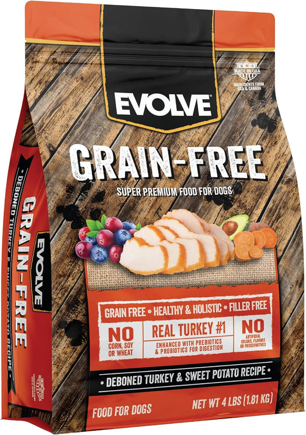 Evolve Grain Free Dog Food, Deboned Turkey & Sweet Potato Recipe, 4 lb.