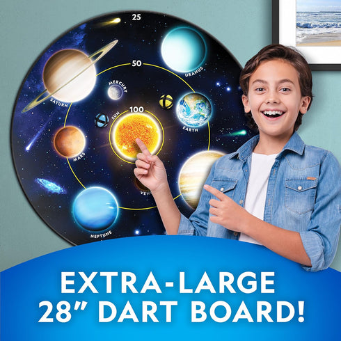 National Geographic Dart Board for Kids, 28" Reversible Dartboard with Sticky Balls, Indoor Dart Game
