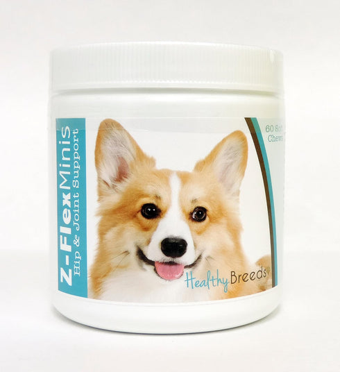 Healthy Breeds Pembroke Welsh Corgi Z-Flex Minis Hip and Joint Support Soft Chews, 60 Count