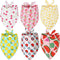 Summer Dog Bandana with Fruit Pattern, 6 Pack Pet Scarf for Small Medium Dogs