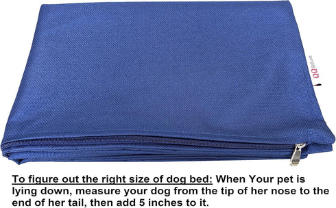 DIY Pet Bed Pillow Duvet Waterproof Cover for Dog or Cat, Medium (37"X29", Vibrant Navy Blue, Cover Only)
