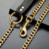 4.3 FT Gold Chain Dog Leash with Comfortable Padded Traffic Handle for Small Medium Large Dogs, Heavy Duty