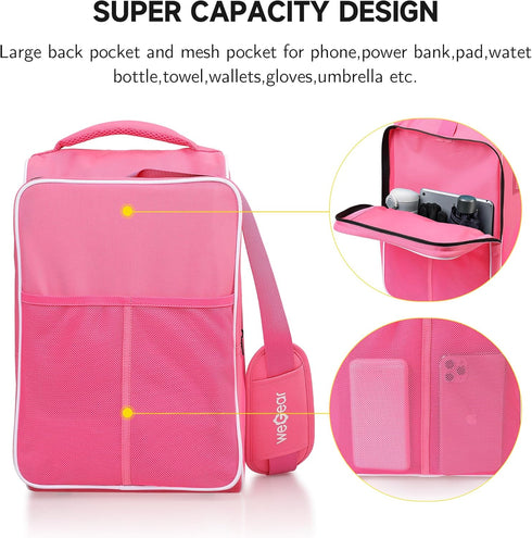 Skate Bag for Adults, Large Capacity Roller Skates Carry Bag with Adjustable Shoulder Strap, Nylon for Men & Women
