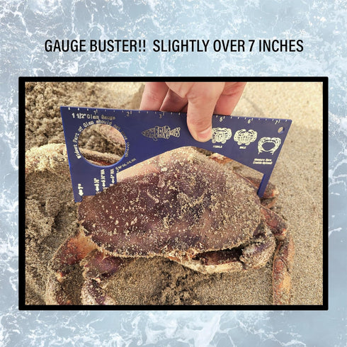 Fishernomics Crab Gauge - Blue & Silver Crab Ruler, Measuring Tool for Dungeness Crab, Rock Crab and Blue Crab