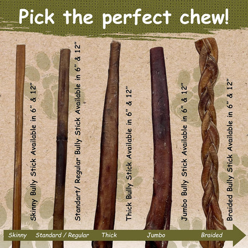 6" 12" (10 Pack), 100% (6 Inch (Pack 10), 6 Inch (Pack 10)) Top Dog Chews - & Braided Bully Sticks Natural Beef Pizzle