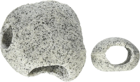 2 Piece Set – Realistic Stone Appearance – Safe for Freshwater and Saltwater Tanks, Penn-Plax Deco-Replicas Granite