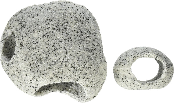 2 Piece Set – Realistic Stone Appearance – Safe for Freshwater and Saltwater Tanks, Penn-Plax Deco-Replicas Granite