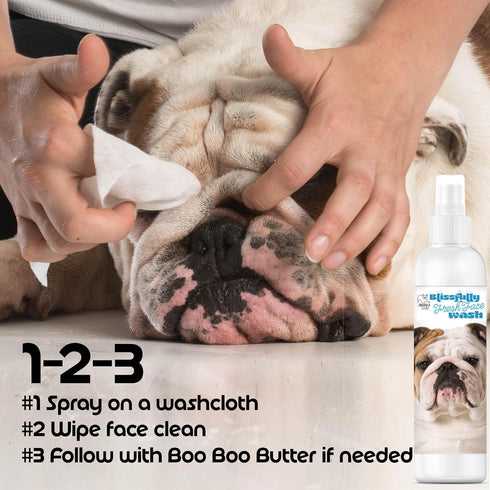 The Blissful Dog 4-Ounce Blissfully Fresh Face Wash for Bulldog, Cleans Facial Folds and Wrinkles