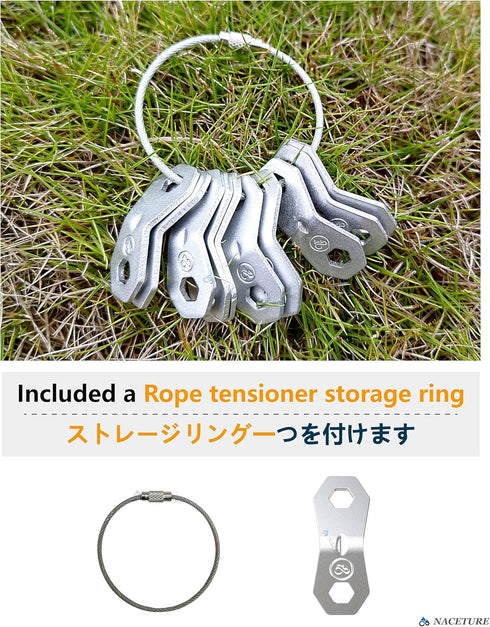 NACETURE Aluminum Alloy Rope Tensioner, Camping Tent Guyline Cord Adjuster for Camping, Hiking, Backpacking