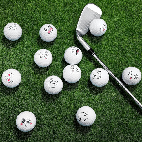 Syhood 12 Pcs Funny Golf Balls, Emotion Face Novelty Golf Balls, Cute Golf Accessories for Boys Girls