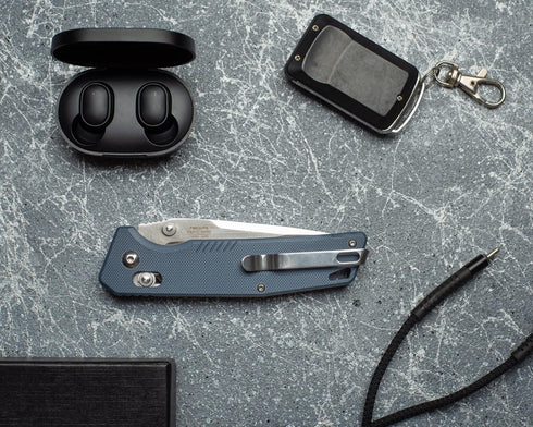 Firebird GANZO F7601 Pocket Folding Knife, 440C Stainless Steel Blade, G-10 Anti-Slip Handle, Grey