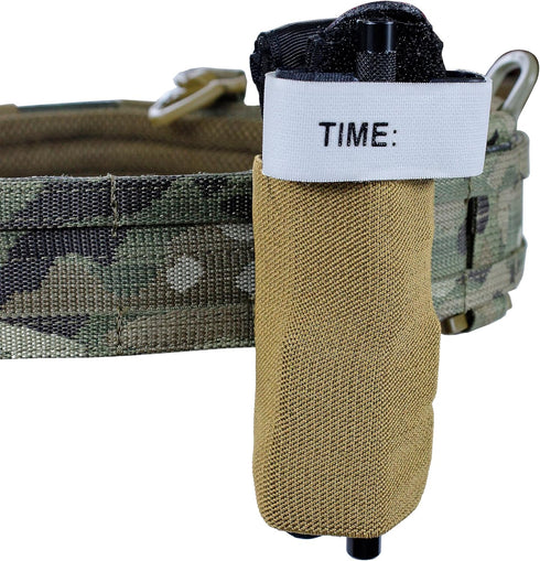 JX Tacfancier MOLLE Mounted Tourniquet Holder, Elastic TQ Holder for Duty Belt, Retention Band Pouch Survival Gear
