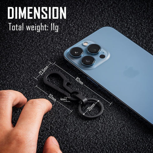 KeyUnity KM01 Titanium EDC Keychain Clip - Quick Release Carabiner Key Ring Holder for Men