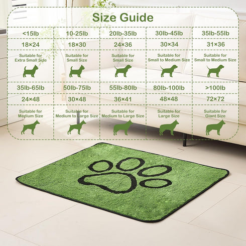 2 Pack 48"x 48" Qeils Reusable Dog Pee Pads, Super Absorbent & Leakproof Washable Puppy Pads with Soft Green Top Layer