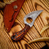 Predator Hunter Handmade Damascus Knife with Leather Sheath, EDC 7” Fixed Blade Bushcraft Knife