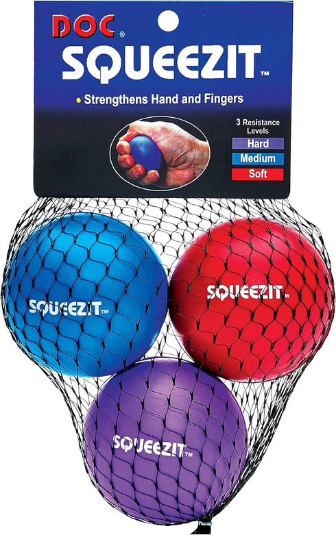 Unique Sports Tennis Elbow Therapy Squeeze-It Balls, 3 Resistance Levels, Red