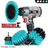 Teal Drill Brush Medium Stiffness Cleaning Brush Drill Attachment Set - Boat Cleaner Kit - Kayak Accessories