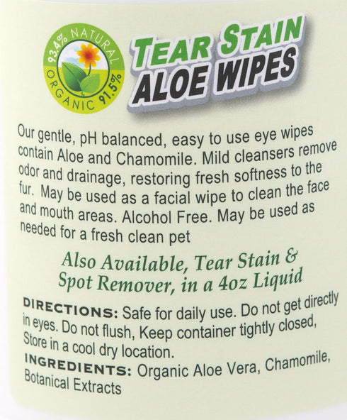 Espree Tear Stain Wipes - 60 Count for Pet Grooming