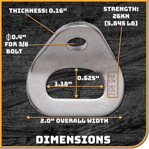 26kN 3/8" Hammocks, Climbing Wall Bolt Hanger/Anchor/Tiedown for Screw/Bolt Ideal for Rock Climbing and Home Gyms
