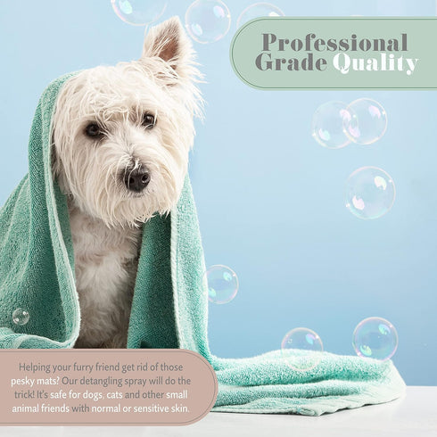 Begley's Natural Pet Detangling Spray - 8 oz Lavender Leave-in Conditioner for Dogs, Puppies & Cats - Dematting Spray