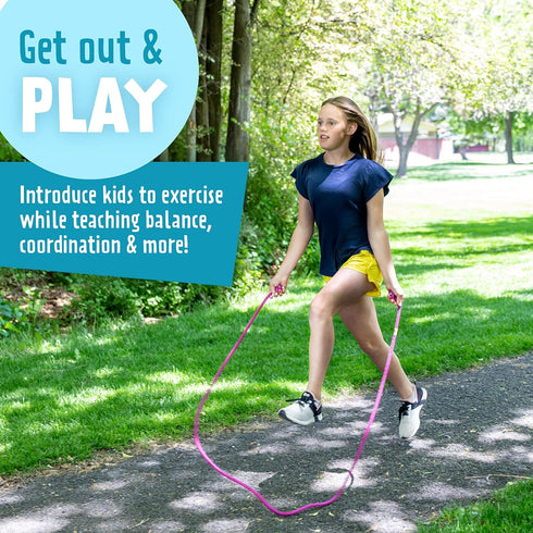 Just Jump It 8' Foot Jump Rope 2 Pack - Active Outdoor Youth Fitness Exercising Equipment for Kids