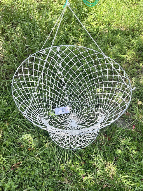 LEE FISHER SPORTS 18" 12" , Double Ring Cotton Crab net, Opening, deep, with Small Floats and line, Catch Crab for Fun
