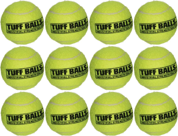 PetSport Yellow Tennis Ball Dog Toys, 12 Pack Small (1.8") Durable Felt & Rubber Balls for Fetch