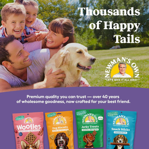 5 oz (Pack 6) Newman's Own Chicken Jerky Dog Treats, Bag of High Protein, Grain Free, US Farm-Raised Chicken as First