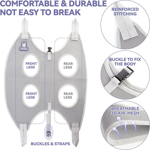 Loflaze Hammock Trimmer Trimming Hammock Dog Grooming Harness for Dogs & Cats with Pet Nail Clipper - Cat Hanger Sling
