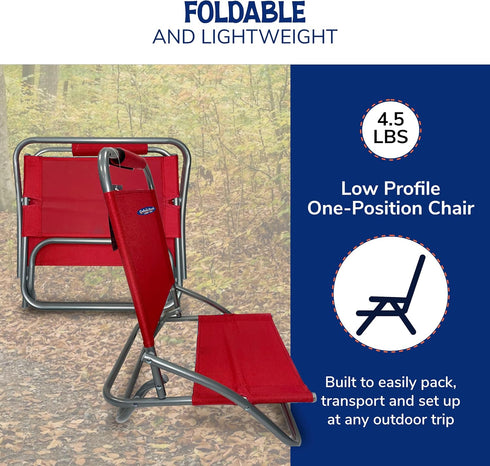 Cabana Beach 1 Folding Beach Chair, Position Lightweight and Portable Foldable Outdoor Camping Chair