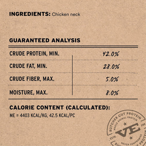 9 oz Vital Essentials Freeze Dried Raw Chicken Necks Dog Treats | Single Ingredient | Premium Quality | Grain Free