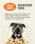 Canine Naturals Chicken Recipe Chew Dog Treats - Rawhide Free, All-Natural, 12 Pack Mini Knots for Dogs 5-20lb